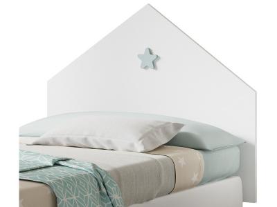 PEGANE Tete de lit enfant, coloris blanc - Hauteur 80 x Longueur 100 x Profondeur 1.6 cm --