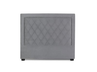 INTENSEDECO T&ecirc;te de lit Nolwen Velours Gris Argent 140cm - Gris