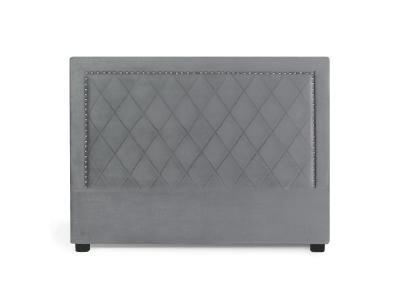 INTENSE DECO  T&ecirc;te de lit Nolwen Velours Gris Argent 160cm