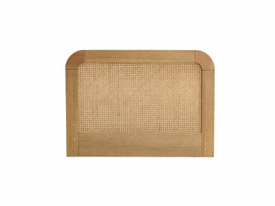 TERRE DE NUIT T&ecirc;te de lit smoothcloud 90 cm en cannage et bois naturel