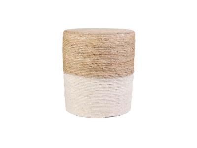 THE HOME DECO FACTORY Lot de 2 poufs - home deco factory - tress&eacute;s - pratiques - beiges CMP3664944178705 