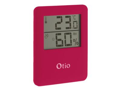 OTIO Thermom&egrave;tre Hygrom&egrave;tre magn&eacute;tique &agrave; &eacute;cran LCD - Rose - 