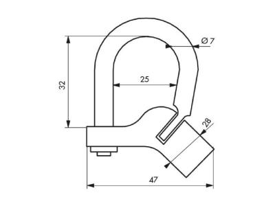 THIRARD Cl&eacute; seule triangulaire pour cadenas d'artillerie 