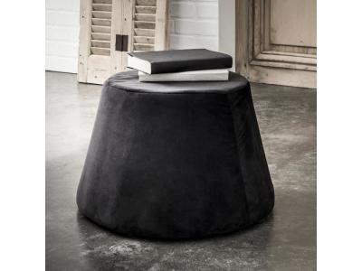  TODAY Pouf Recouvert de Velours Noir 31.5 x 34 x 46.5 cm