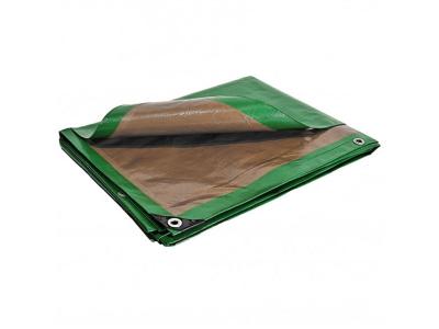 TECPLAST Toile de protection 4 x 5 m Verte et Marron Trait&eacute;e Poly&eacute;thyl&egrave;ne Anti UV 250g/m&sup2; KZ GARDEN