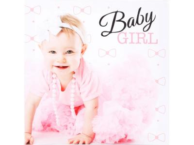 ATMOSPHERA  - Toile imprim&eacute;e b&eacute;b&eacute; fun - 28 x 28 cm - Fille