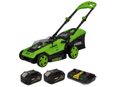 VITO Tondeuse 40V -2 Batteries lithium 4.0Ah Chargeur Double Moteur Brushless 600m2 