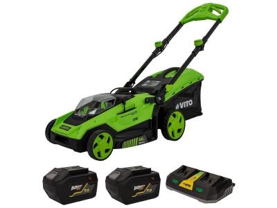VITO Tondeuse 40V - 2 Batteries lithium 6.0Ah Chargeur Double Moteur Brushless 800m2 -