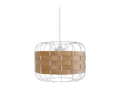 TOSEL Tress&eacute;.bago a - suspension cylindrique m&eacute;tal blanc et naturel
