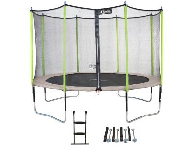 KANGUI Trampoline de jardin 426 cm + filet de s&eacute;curit&eacute; + &eacute;chelle + kit d'ancrage JUMPI