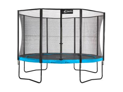 KANGUI Trampoline de jardin rond 430 cm + filet de s&eacute;curit&eacute; PUNCHI Bleu 430