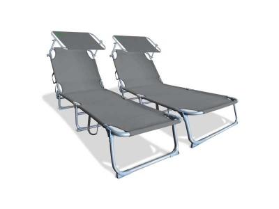 VOUNOT  Transat pare soleil Lot de 2 pcs Gris