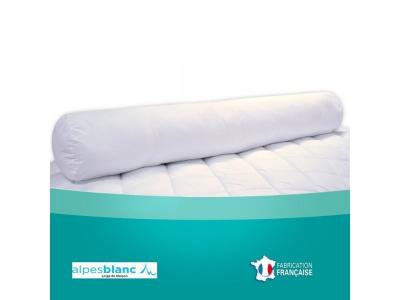 ALPES BLANC  - Traversin 140 cm - Anti-Acariens et Anti-Bact&eacute;riens - Confort Moelleux - Enveloppe Coton - Fabrication Fran&ccedil;aise 