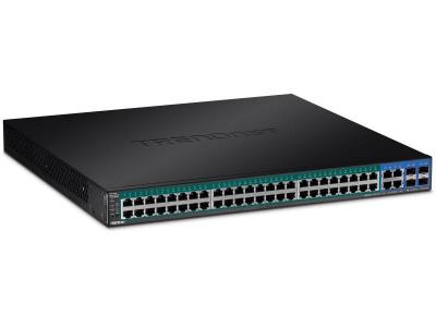 TRENDNET  52-port gigabit web smart poe+ switch (740w) noir