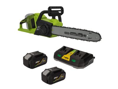VITO Tron&ccedil;onneuse sans fil 40V + 2 batteries lithium 4Ah Guide Oregon lame 35 cm Moteur brushless + Chargeur double Rapide  