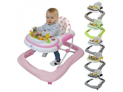 MONSIEUR BEBE Trotteur b&eacute;b&eacute; &eacute;volutif musical pliable r&eacute;glable en hauteur - Rose