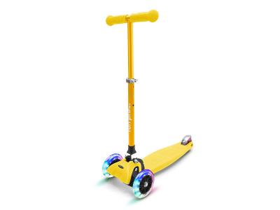 FUN PRO Trottinette - ONE Deluxe - pour enfants de 3 &agrave; 6 ans - roues avec LED - pliable - jaune