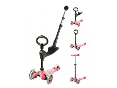 MICRO Trottinette Mini  Deluxe 3 en 1 Rose Anodis&eacute;