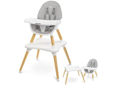 CARETERO  - tuva Chaise haute &eacute;volutive en table et chaise Gris - Gris