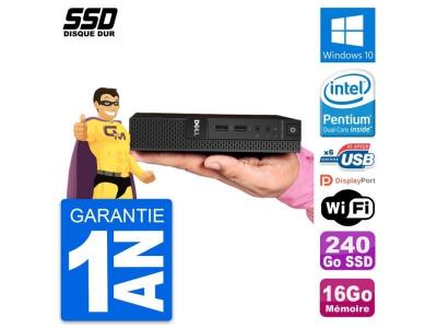 DELL  OptiPlex 3020 Micro - Intel G3250T - 16Go - SSD 240Go - Windows 10