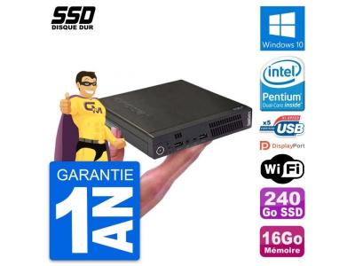 LENOVO Ultra mini pc m72e tiny usff g2020t ram 16go ssd 240go windows 10 wifi