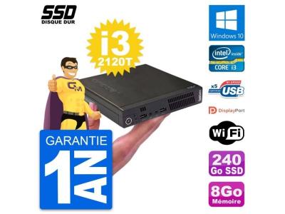 LENOVO Ultra mini pc  m72e tiny usff i3-2120t ram 8go ssd 240go windows 10 wifi