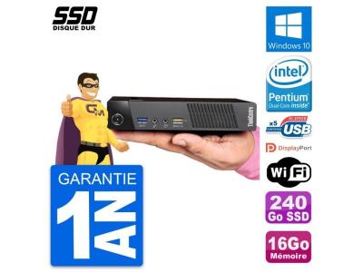 LENOVO Ultra Mini PC  M93p Tiny Intel G3220T RAM 16Go SSD 240Go Windows 10 Wifi