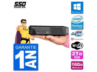 LENOVO Ultra Mini PC  M93p Tiny Intel G3220T RAM 16Go SSD 2To Windows 10 Wifi