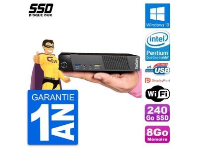 LENOVO Ultra Mini PC  M93p Tiny Intel G3220T RAM 8Go SSD 240Go Windows 10 Wifi