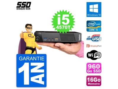 LENOVO Ultra mini pc  m93p tiny intel i5-4570t ram 16go ssd 960go windows 10 wifi