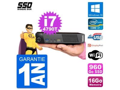 LENOVO Ultra Mini PC  M93p Tiny Intel i7-4790T RAM 16Go SSD 960Go Windows 10 Wifi