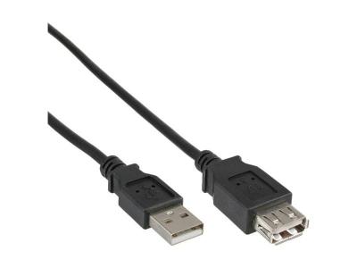 INLINE C&acirc;ble Extension USB A/M - USB A/F - 5,0 m&egrave;tres (M&acirc;le-Femelle) Noir