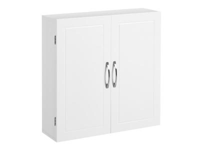 Meuble de salle de bain 2 portes effet bois blanc