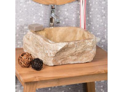 Vasque de salle de bain &agrave; poser en pierre onyx 30-35 cm 32035