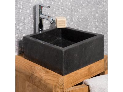 Vasque salle de bain en marbre milan noir 30cm 32026-30