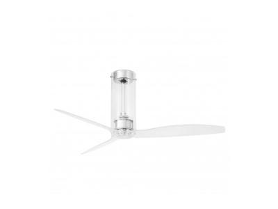 FARO BARCELONA Ventilateur de plafond blanc avec h&eacute;lices couleur bois Izaro Faro
