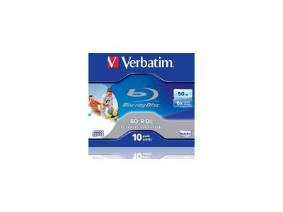 VERBATIM  Bd-r Dl 50 Go 6X Imprimable PAR 10, Bo&Icirc;TE