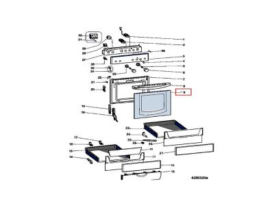 ARISTON Verre porte four + band tableau wh pour cuisiniere  - c00268638