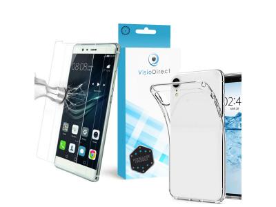 VISIODIRECT Verre tremp&eacute; 3D pour iPhone 11 6.1 + coque de protection Transparente souple silicone --