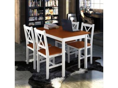 Vidaxl - Ensemble de salle &agrave; manger 5 pcs Marron et blanc Marron