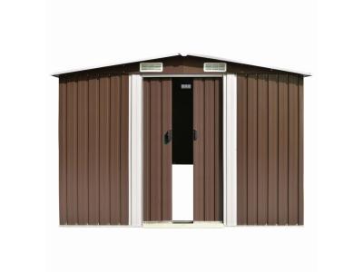 VIDAXL  - Abri de jardin 257x392x181 cm M&eacute;tal Marron Brown