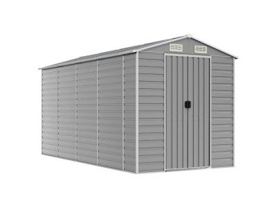 VIDAXL Abri de jardin gris clair 191x385x198 cm acier galvanis&acute; - 