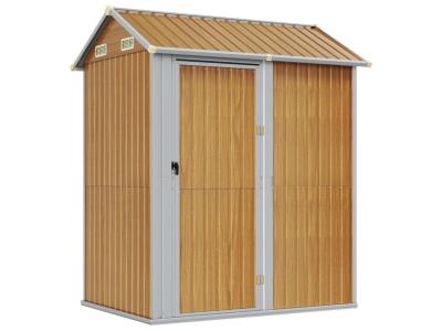 VIDAXL  abri de jardin marron clair 192x152,5x237 cm acier galvanis&eacute;