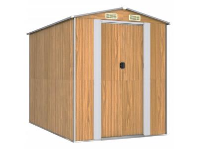 VIDAXL  - Abri de jardin Marron clair 192x274x223 cm Acier galvanis&eacute;