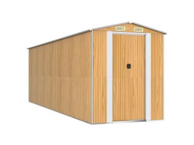 VIDAXL  - Abri de jardin Marron clair 192x606x223 cm Acier galvanis&eacute;