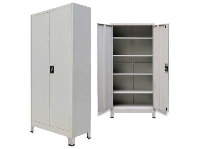 Armoire de bureau avec 2 portes Acier 90 x 40 x 180 cm Gris
