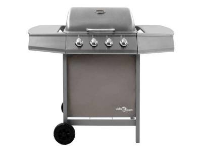 VIDAXL Barbecue gril &agrave; gaz avec 4 br&ucirc;leurs Argent&eacute;
