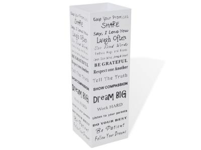 VIDAXL Paraplu- en wandelstokhouder wit vierkant + tekst staal 48,5 cm242471