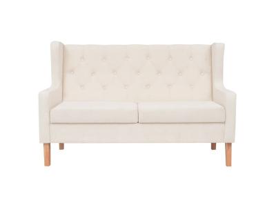 VIDAXL  canap&eacute; &agrave; 2 places tissu blanc 245450