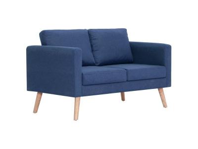 VIDAXL  canap&eacute; &agrave; 2 places tissu bleu 281355
